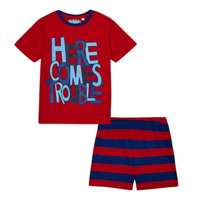 Boys' red 'Here Comes Trouble' pyjama set
